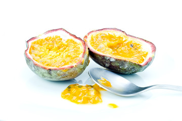 Passion fruit with spoon