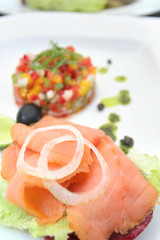 smoked norwegian salmon with olive oil