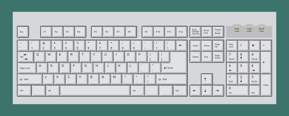 Detailed Computer Keyboard Closeup