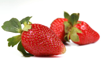 Red strawberries isolated