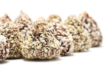 A row of chocolates