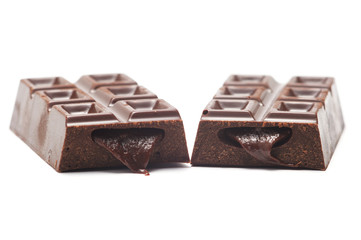 Cut chocolate bar