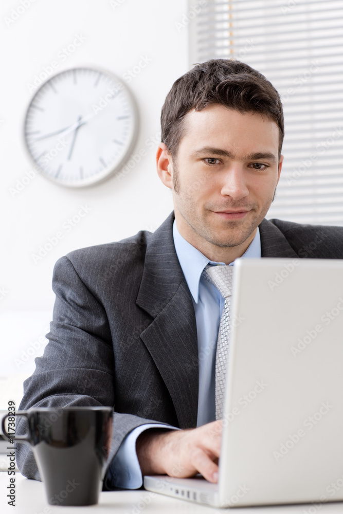 Poster Businessman working at office