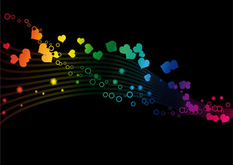 Rainbow colors in a wave - Vector image