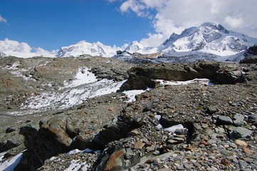 Fototapeta na wymiar rocky high mountain landscape, Switzerland Alps