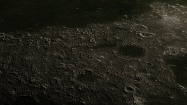 Moon surface and Earth reveal
