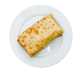 tasty  pancakes with meat  isolated