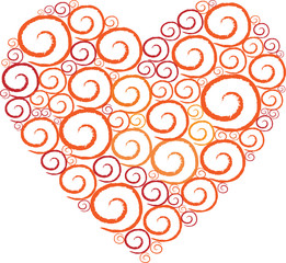 Heart Shape Swirl white background