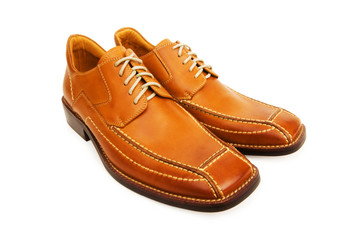 Orange shoes isolated on the white background