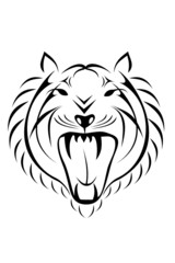 A tribal tiger head tattoo
