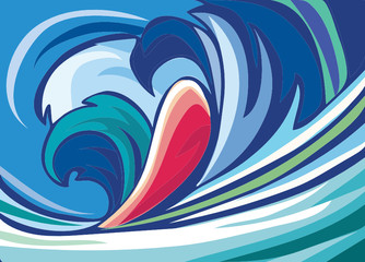 Obraz premium abstract background of blue waves. vector image