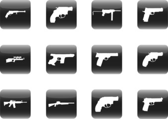 Guns. Set of 12 vector for web