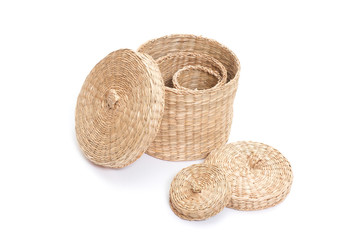 set of wicker baskets