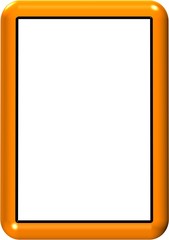 3D Orange Plastic Photoframe - With Isolated Clipping Path
