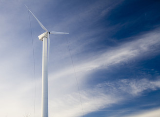 Fototapeta na wymiar Wind turbine under construction