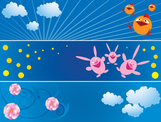 set of the Easter's banners