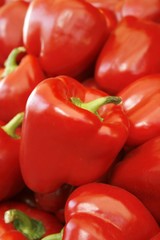 Heap of red pepper on the market.