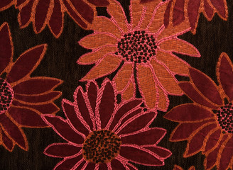 Floral Cotton Tapestry Fabric Background Pattern