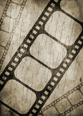 film strip on old paper background