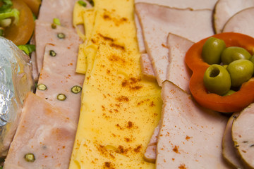 different dishes (breakfast background)