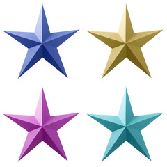 quatre teintes d'étoiles de bristol sur fond blanc