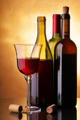 Three wine bottles
