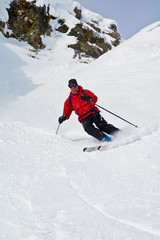 Fototapeta na wymiar Off-piste skiing