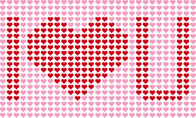 I love you, heart pattern