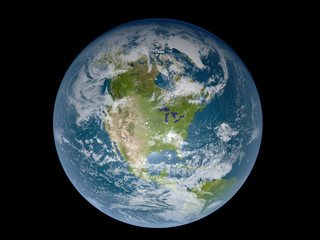 earth globe with north america