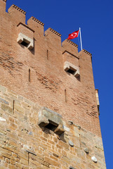 Red tower and redflag