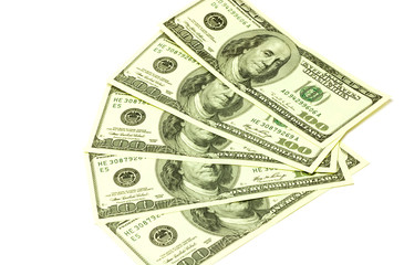 One hundred dollar banknotes