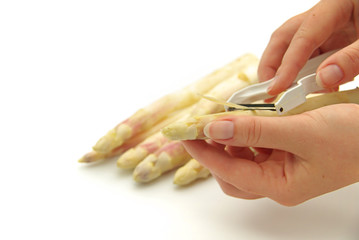 Spargel schälen - asparagus peeling 02