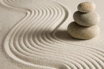 Deurstickers Stenen in het zand Evenwicht