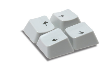 Four computer's keys with arrow sign isolated on white