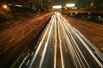 traffice through downtown in Hongkong