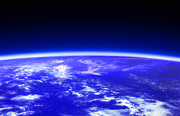 dark blue world globe and space