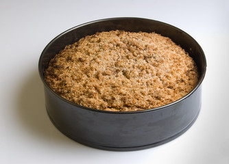 Freshly baked cinnamon streusel coffee cake
