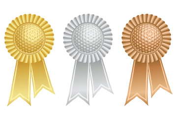 Golf ball prize rosettes
