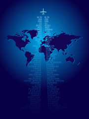Image of World travel background printed on Printed Aluminium Shower Panels