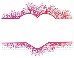 Illustration of a floral border with heart