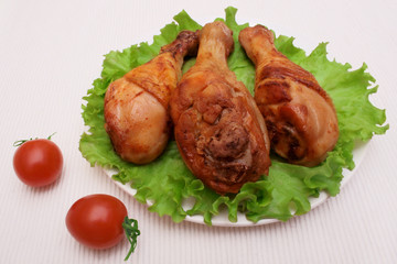 Roasted chicken legs.