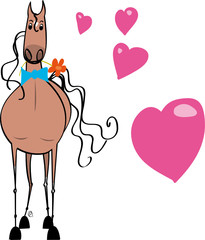 Cheval alezan amoureux