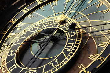 Naklejka premium Astronomical clock in Czech capital Prague
