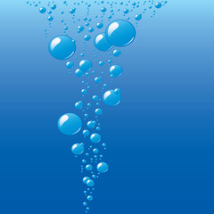 Air bubbles rising through water