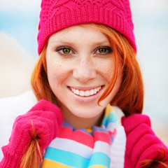 Cute winter woman