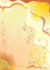 An autumn abstract background is in yellow-brown tones