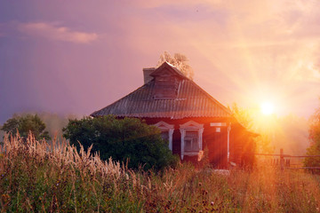 Sunny morning in village