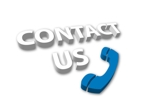 "Contact Us" 3D with Telephone Symbol