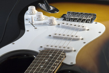 Fototapeta na wymiar Zbliżenie na gitarze elektrycznej