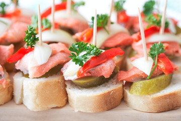 canapes with fish